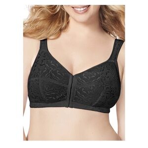 Playtex Just My Size Bra BLACK Easy On Front Closure • Plus Size